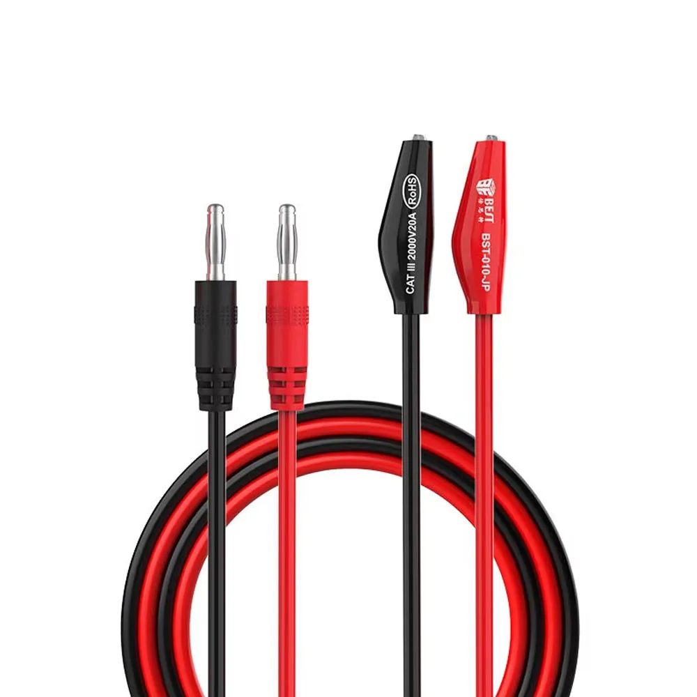 BST-010-JP 2000V 20A Multimeter Probe Test Leads High Speed Precision Superconducting Alligator Clip Temperature Resistant Line