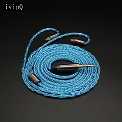 ivipQ 16 Core Silver Plated Cable Earphone Cable 2.5mm 3.5mm 4.4mm Plug QDC TFZ MMCX 2 PIN FOR ZS10 PRO C12 BL03 KZ  C16 ST10