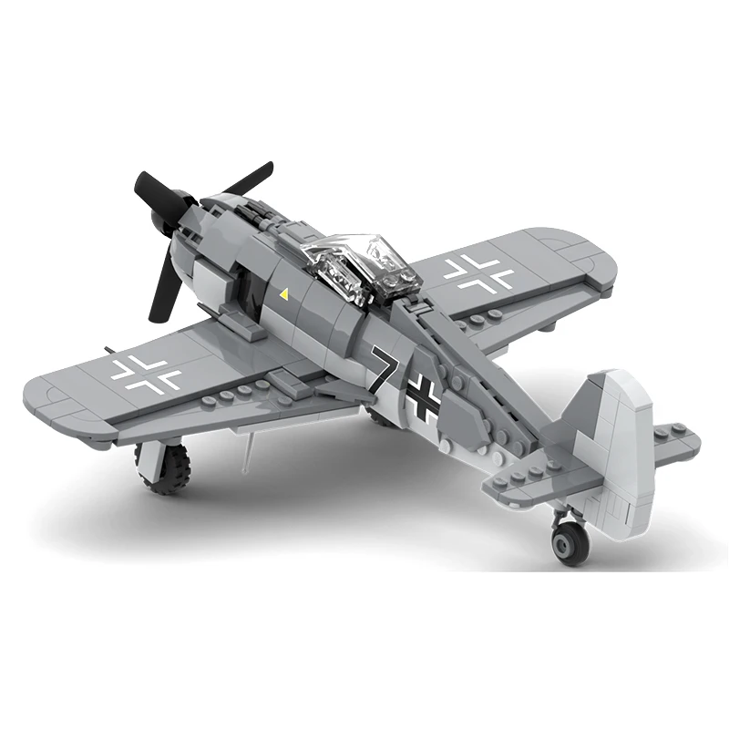 Military Equipment Fw 190 A-8 Fighter Bombers MOC Building Block Assemble Model Display Toys Child Christmas Gifts