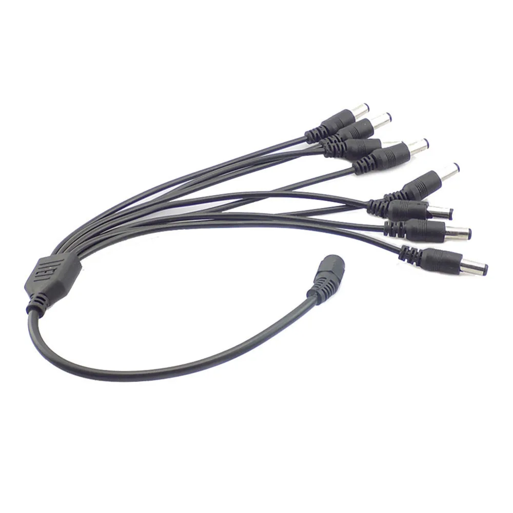 Cable divisor de alimentación de CC para cámara de seguridad CCTV, adaptador de fuente de alimentación de 12V, 2,1x5,5mm, 1 hembra a 2, 3, 4, 5, 8 macho