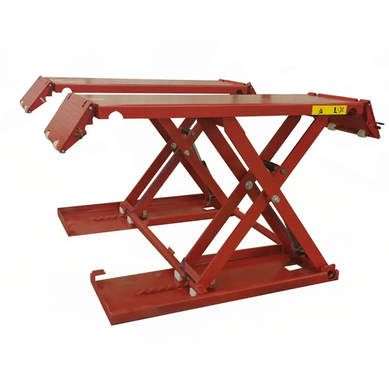 1.2M High 3.5T Portable Movable Low Profile Auto Lift Vehicle Ramp Car Lift Portable Pneumatic Unlock Mid Rise Scissor Lift