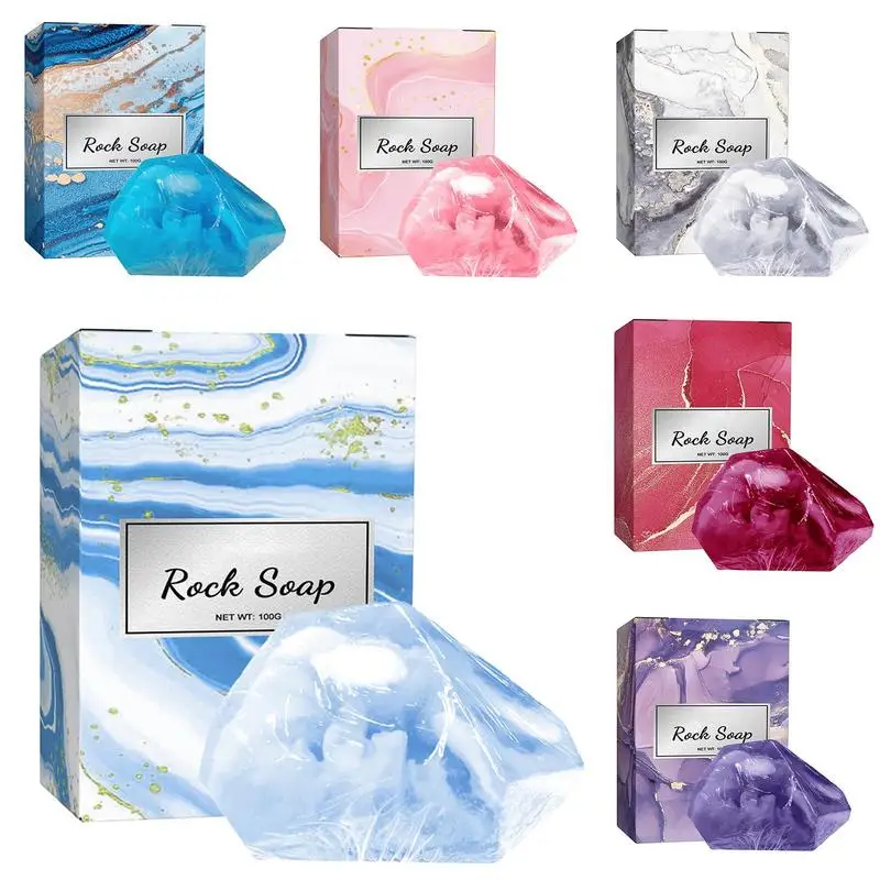 100g rock soapbar Body Whitening Soap Skin Bleaching Brighten Body Scrub Soap sea salt,lavender,rose,vanilla,peony,lily soap