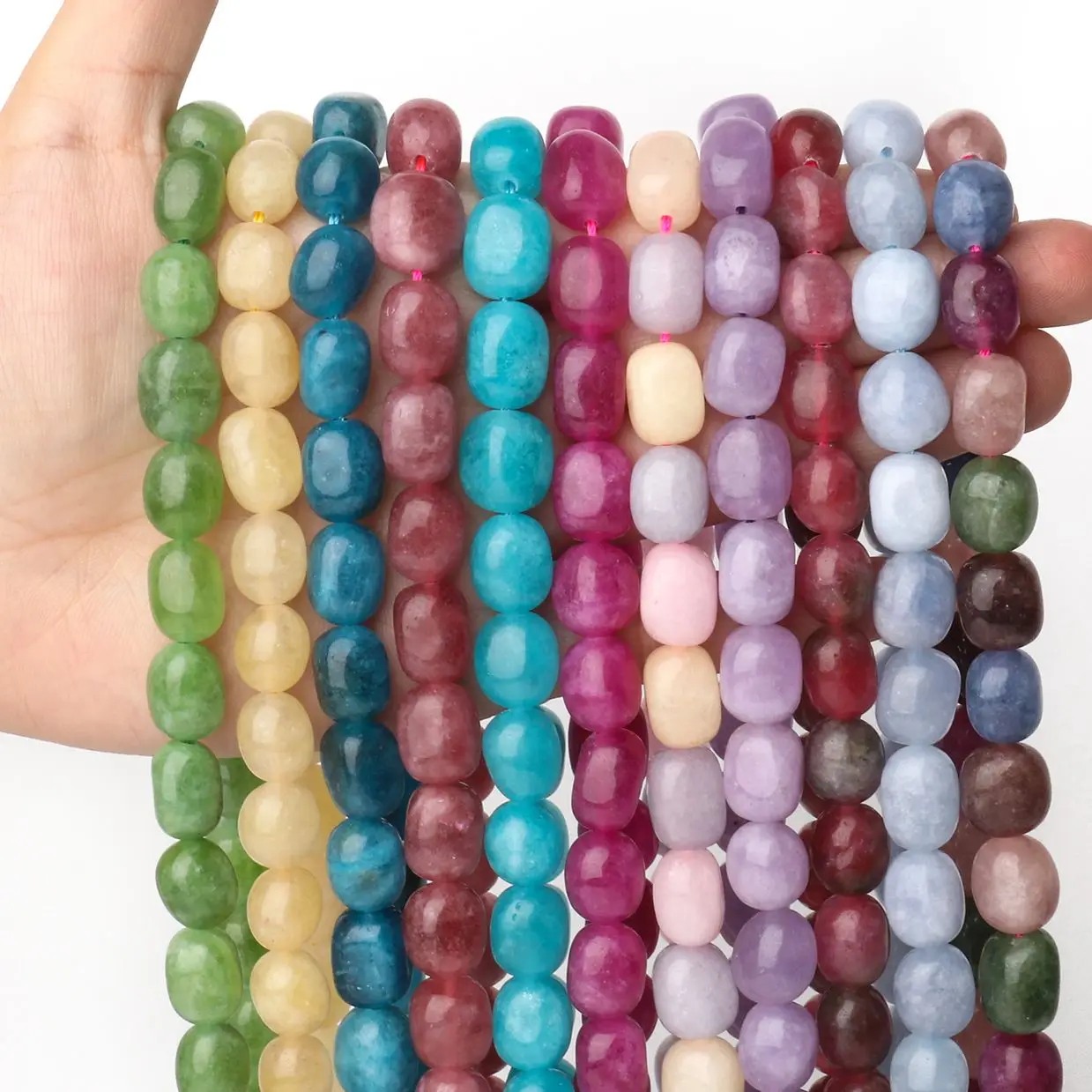 11 stile Natürliche Amethyst Citrin Olivin Morganite Stein Perlen Runde Lose Perlen Für Schmuck Machen DIY Armband Zubehör