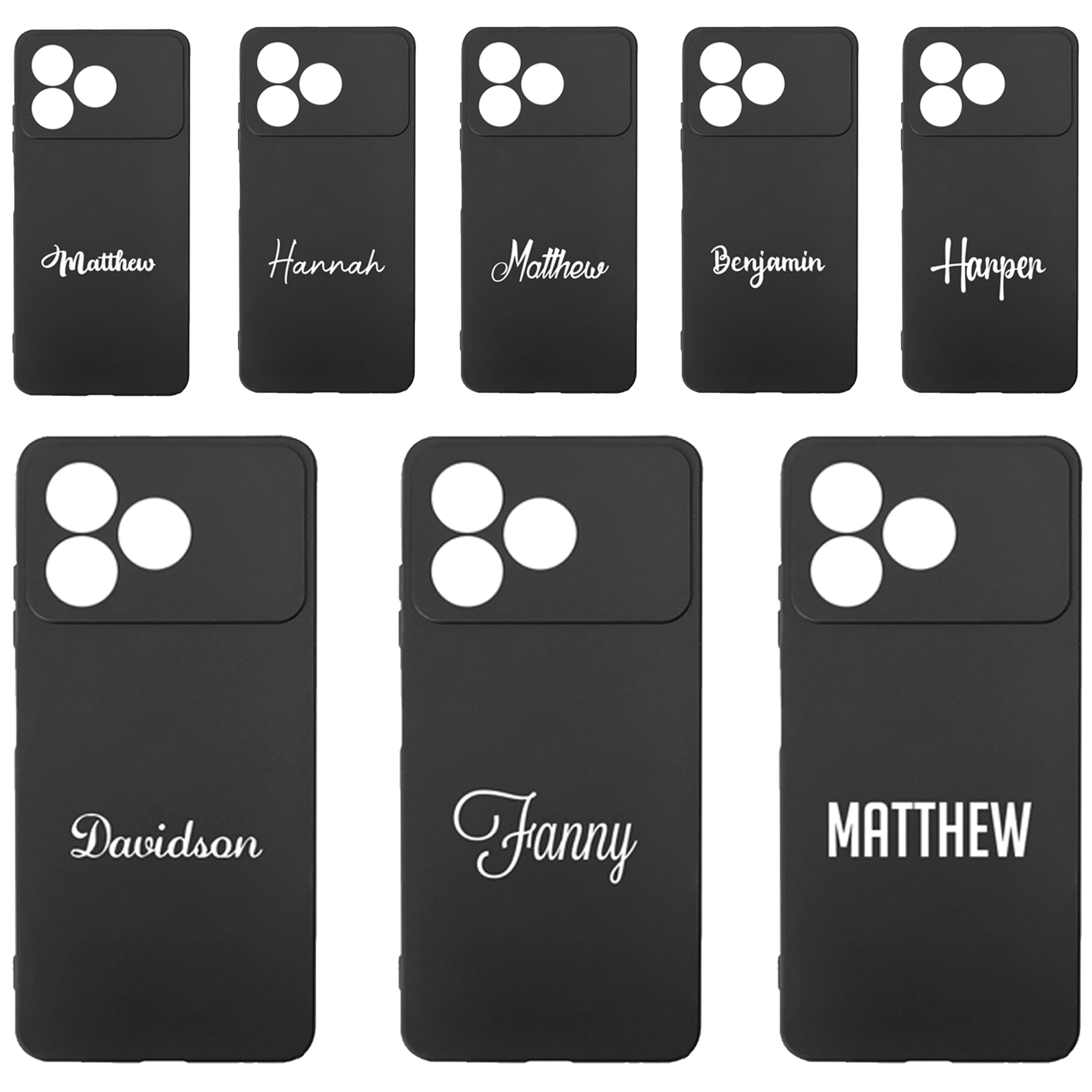 

Personalised Custom Name Phone Case For ZTE Blade A36 4G Black TPU Soft Protective Back Cover BladeA36 A 36 initials DIY Funda