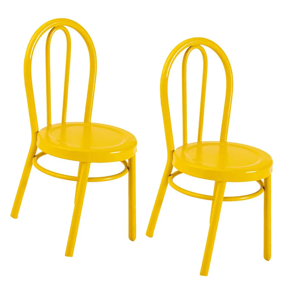 

2Pcs Miniature Iron Chairs Realistic 112 Scale Mini House Furniture Mini Chair Ornament Small House Decoration
