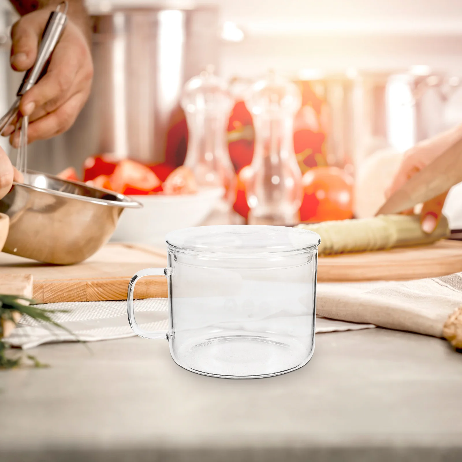 

Side Handle Glass Stew Bowl Heat Resistant Cooking Bowl Household Oven Proof Kitchen Cookware Multi Purpose Home Glass Cookware