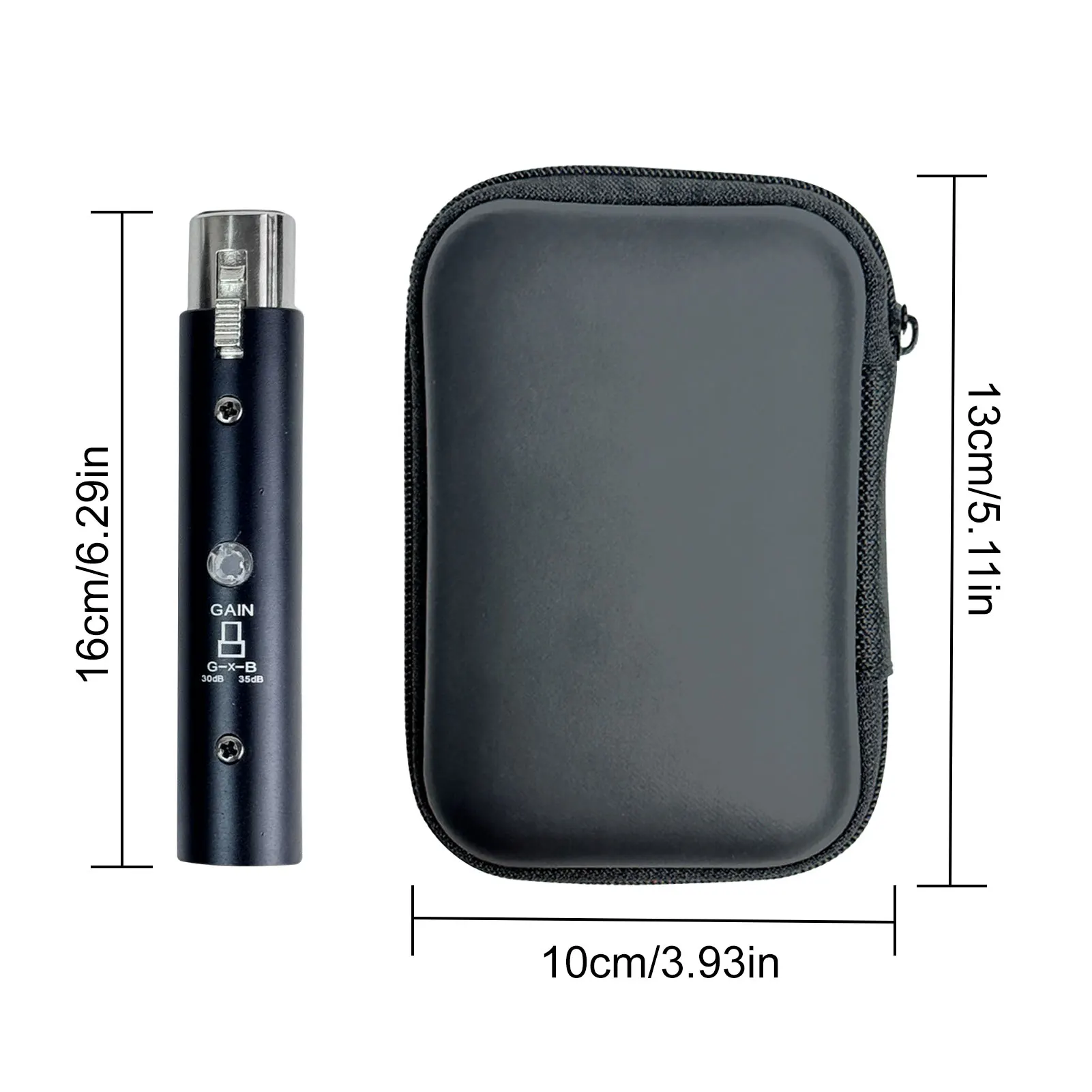 مضخم ميكروفون 48 فولت XLR مخرج إشارة مضخم ميكروفون ديناميكي محمول مع كسب 35 ديسيبل صوت نظيف منخفض الضوضاء 10-40 كيلو هرتز تردد