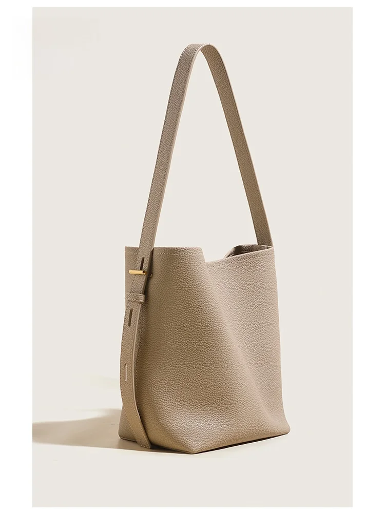 

MIMIKISS Large Capaci Buet Bag Commuter Bag Lazy Sle Single oulder Crossbody Bag Soft Leather Pure Color Spring 2024
