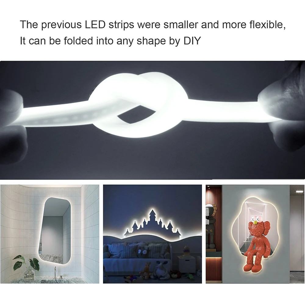 288LEDs/m COB LED Neon Light 220V Dimmable 10 Colors High CRI RA90 Flexible Strip with Power for Custom Sign Wall Decoration
