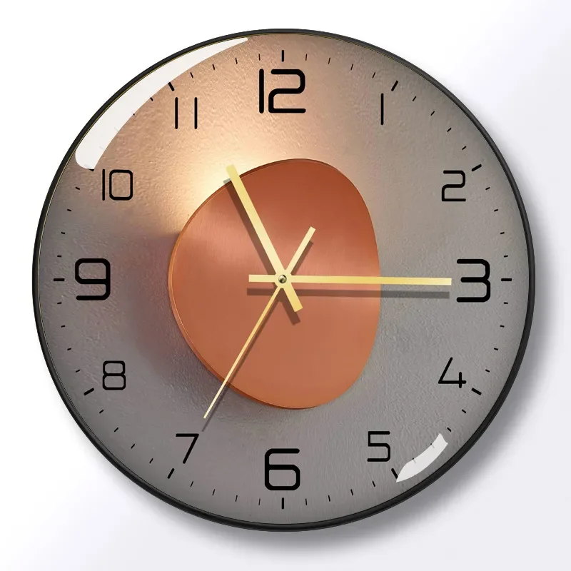 12 Inch Silent Wall Clock for Living Room Simple Arc Surface Quartz Clock for Cross-Border Sales