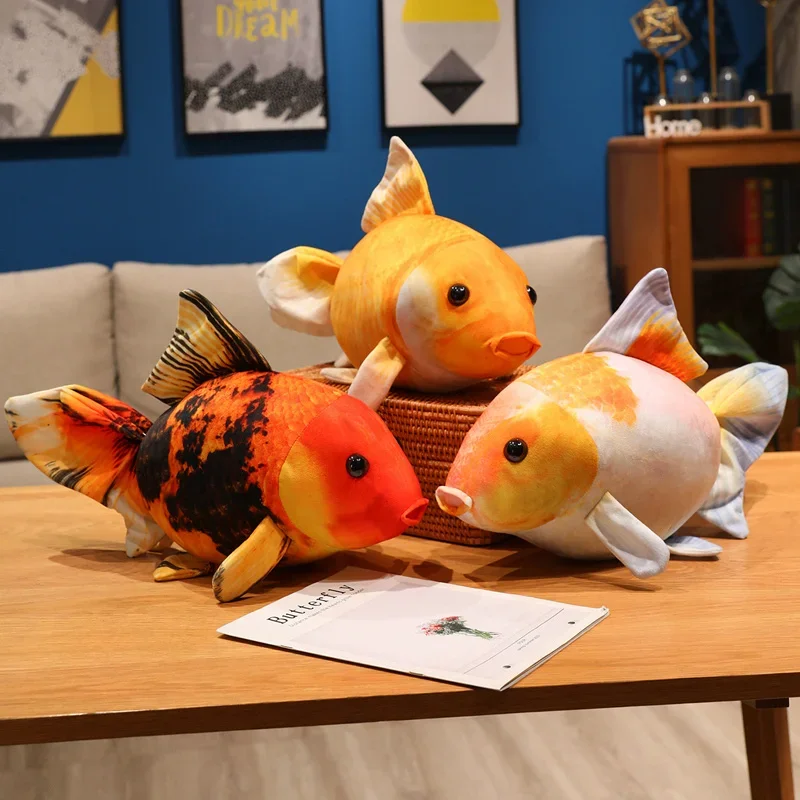 50cm Simulated Gold Fish Plush Toys The Underwater World Stuffed Animal Goldfish Doll Sofa Pillow Home Decor Cushion Gift