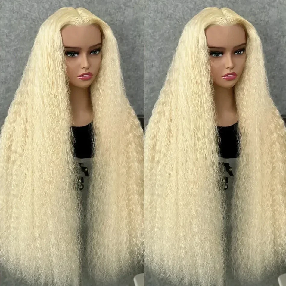 

30 38 inch 613 Honey Blonde Curly Lace Front Human Hair Wigs For Women Colored Transparent 13x4 Lace Frontal Wig On Sale