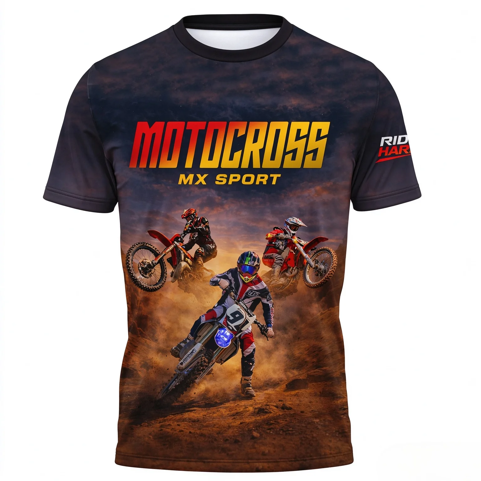 Men Extreme Moto Graphic T-Shirt, Quick Dry & Breathable. Stunt Biker Print for Motorsport Fans and Outdoor Riding Occasions