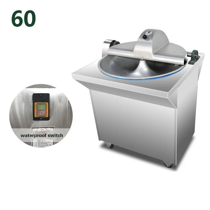 New Durable Bowl-Type Meat Cutter Mixer 304 Stainless Steel Electric Meat Food Chopper 4-Year Warranty 400-500kg Batch Capacity