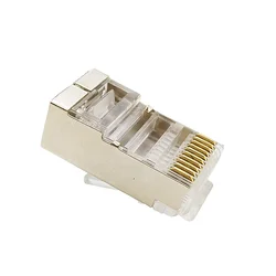 10PCS RJ50 Connector Shielded Shell 10Pin Gold Plated RJ48 10P10C Connector Cable Modular Plug