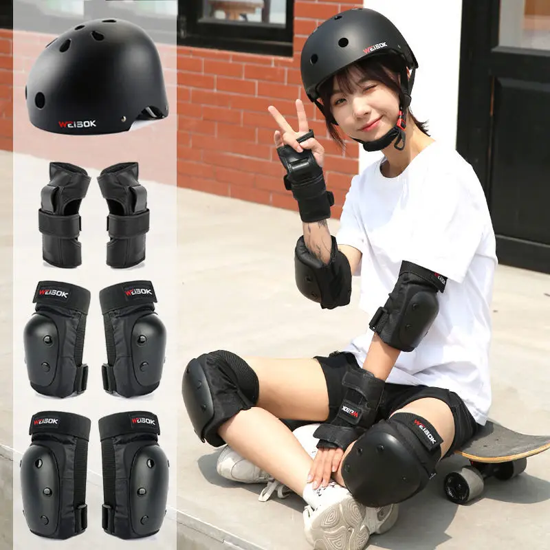 Roller Skating Elbow Knee Wrist Pads Helmet Children Adults Hip Protector Outdoor Riding Skateboard Ice Sports Protective Gear