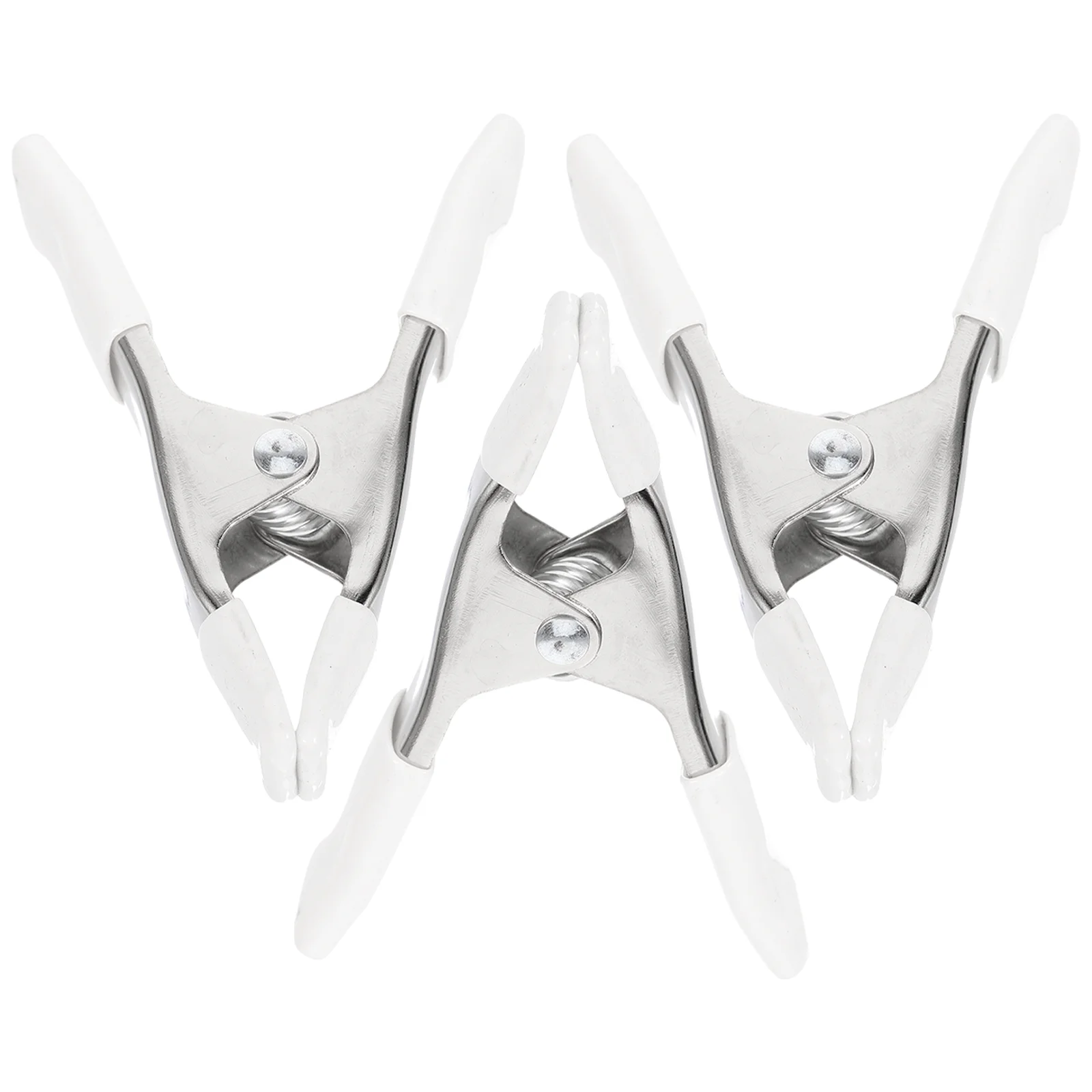 

3 Pcs Spring Clip A-shaped Compact Clips Backdrop Hose Heavy Duty Clamps Chrome for Stand