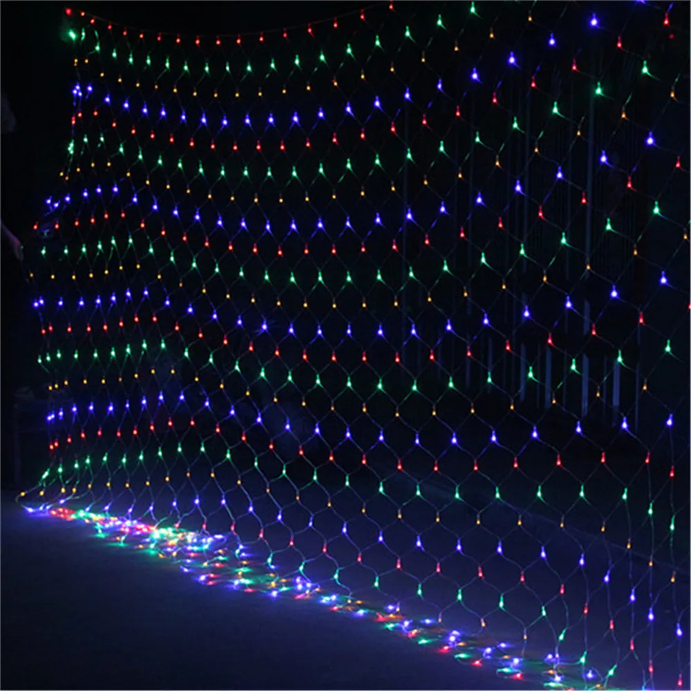 1.5MX1.5M 2x3M Garlands LED String Christmas Net Lights Fairy Xmas Party Outdoor Garden Wedding Decoration Home Curtain Decor