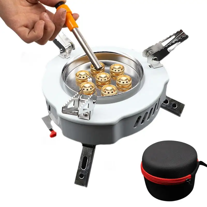 

Portable Backpacking Stove Adjustable Camping Stove With High Power Portable Camp Stove Metal Camping Burner For Cooking Travel