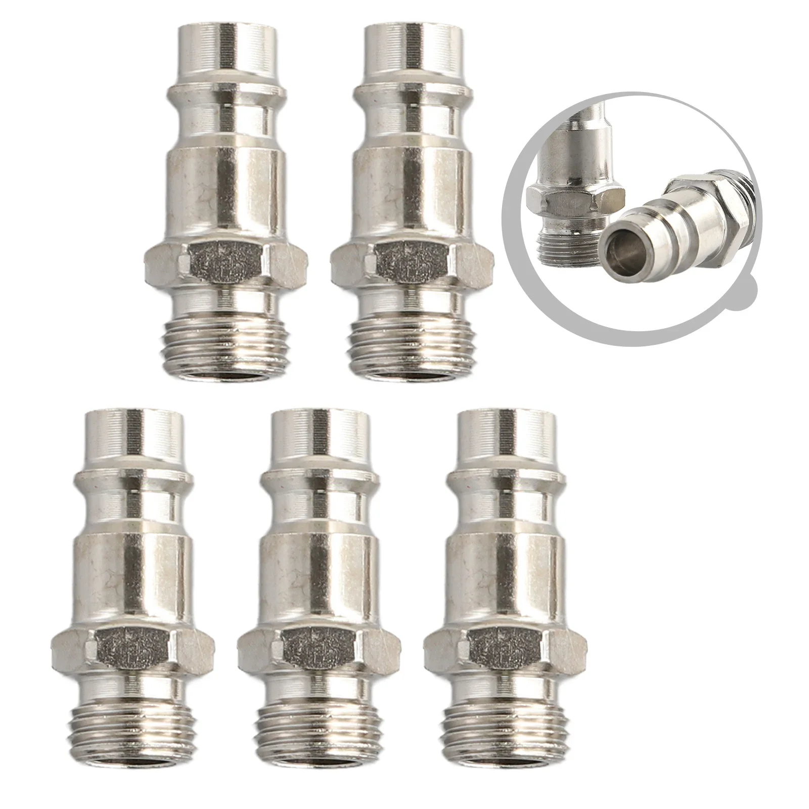 

5x Quick Release Euro Compressed Air Line Coupler Connector Fitting 1/4in Male Workshop Equipment Power Air Compressor