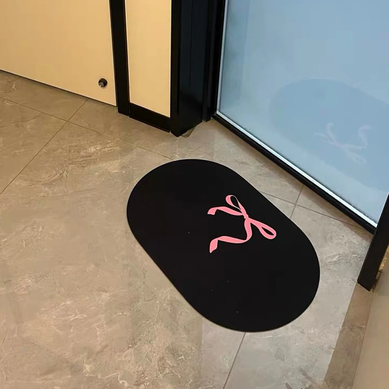 INS Bowknot ماصة حمام الحصير التجفيف السريع الحصير لحوض الاستحمام في الحمام مع عدم الانزلاق المطاط أسفل منصات القدم الصغيرة الحجم