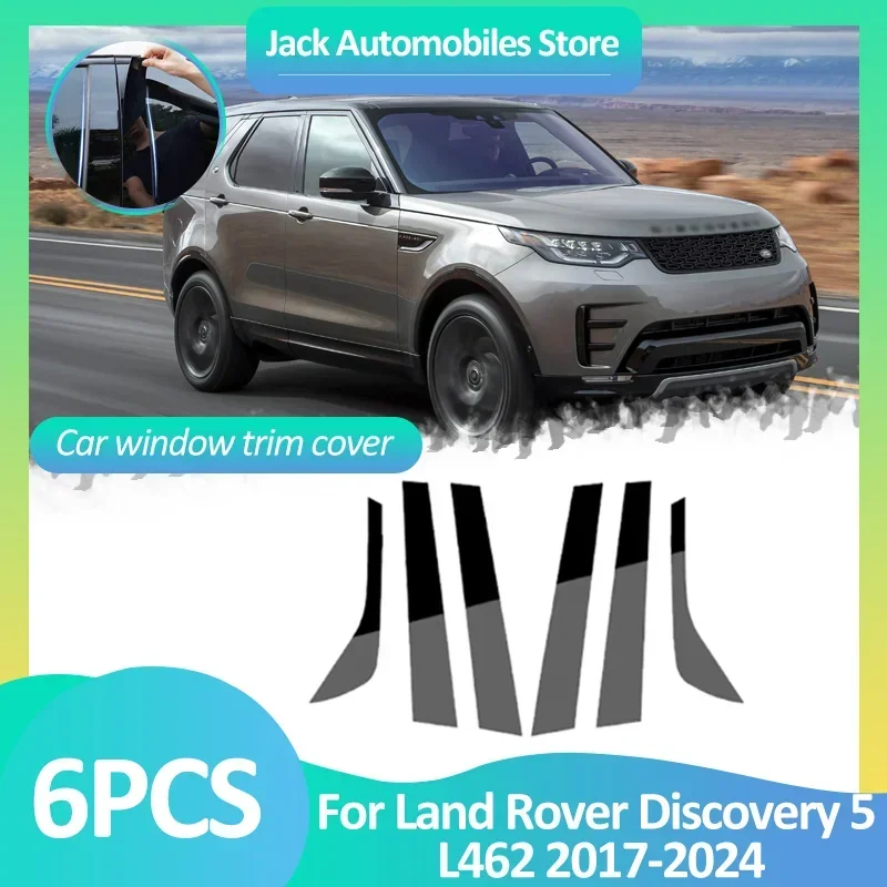 

Car Window Cover For Land Rover Discovery 5 L462 2017~2024 Pillar Sticker Posts Black Carbon Fiber Silver B C Column Accessories