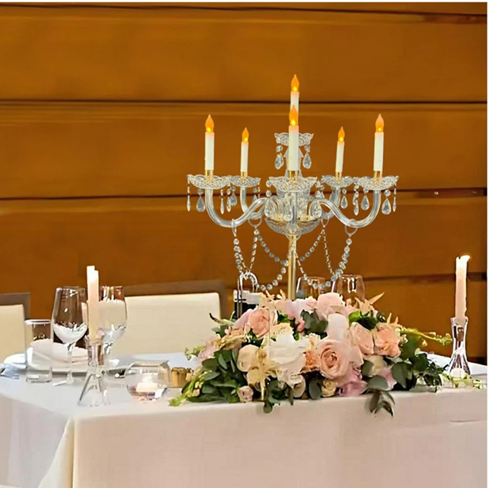 Acrylic Candelabra Luxury Candle Holders Wedding Candlesticks Table Centerpieces Big Candelabrum Event Party Decoration