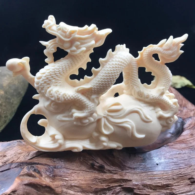 

Factory Direct Supply Ivory Nut Carved Dragon Beads Gun and Rose Ornaments Twelve Zodiac Crafts Gift Box