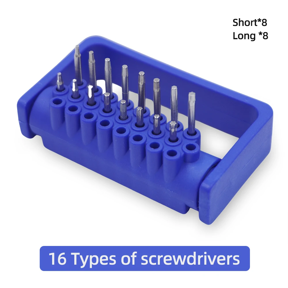Dental Implant Torque Wrench Drive with 16 Piece Screwdriver Universal Implant Restoration Kit with Reverse Angle Motor