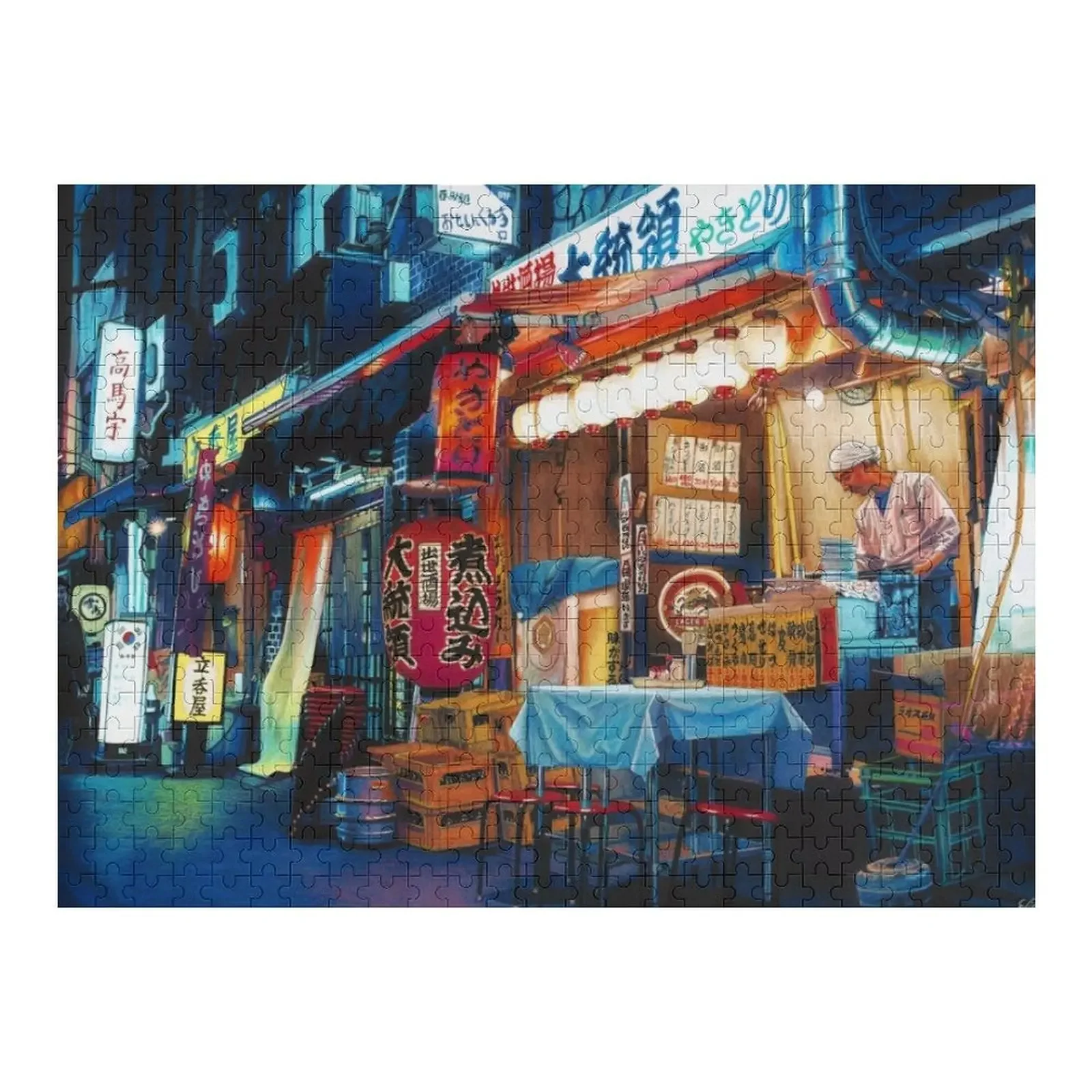 

Japanese street food at night Jigsaw Puzzle Personalized Name With Photo Puzzle