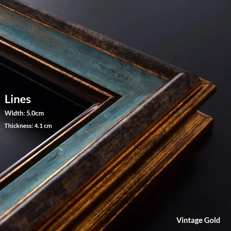 Gold Paint Frame Oil Paintings Wall Art Photocard Holder Embroidery Frame Shadow Box Porta Retrato Digital Ozdoby Do Pokoju