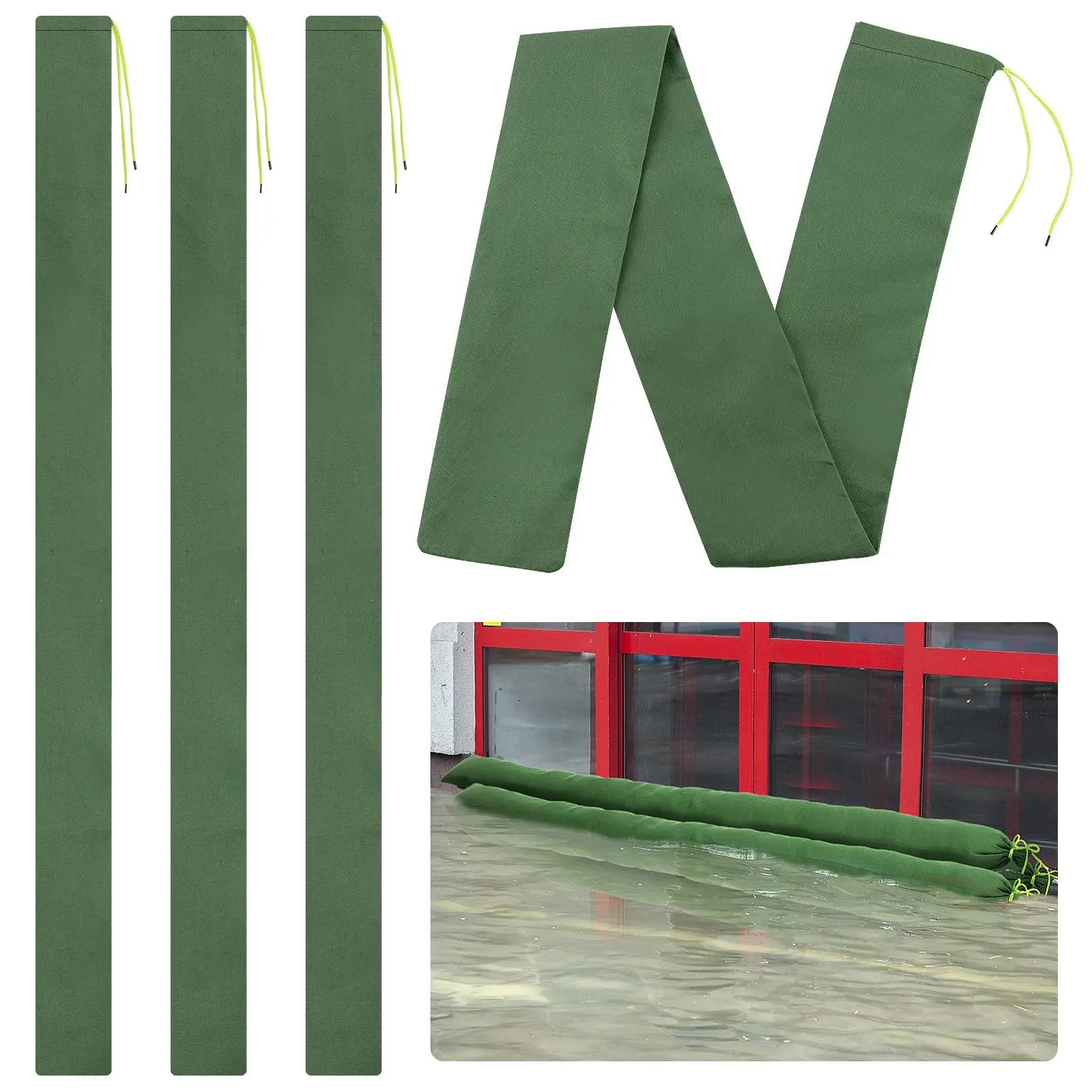 Heavy Duty Flood Sandbags Reusable Canvas Flood Control Sandbags Large Capacity Water Barriers Home Flood Garage Flood