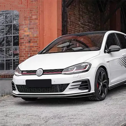 For VW Golf MK 7.5 GTI 2017 2018 2019 2020 Gloss Black Tuning Car TCR Style Front Bumper Lip Diffuser Spoiler Splitter Body Kits