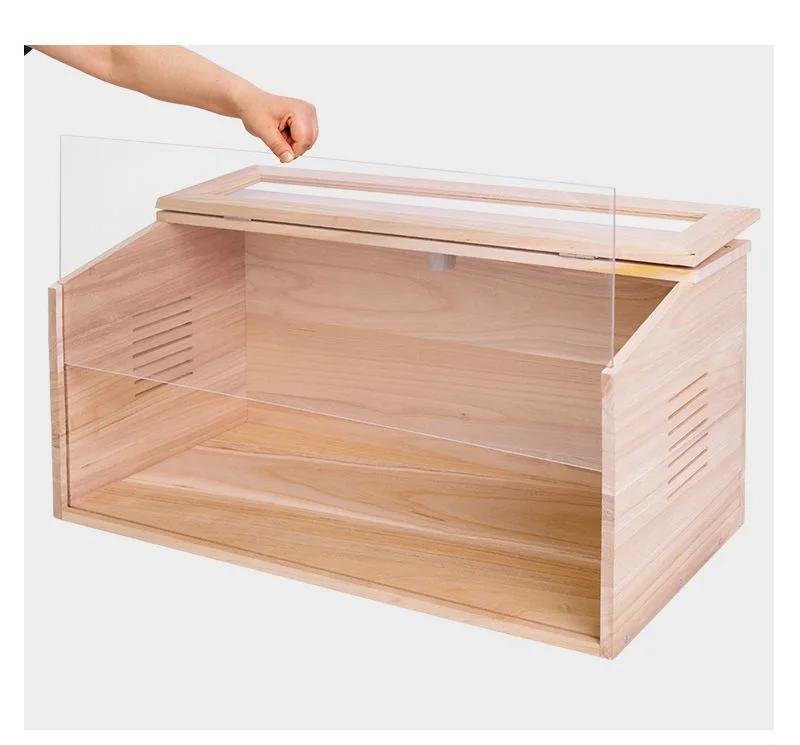 

Solid Wood Hamster Feeding Box Chicken Lutin Breeding Landscape Cage Button Closure Constant Temperature Pet House