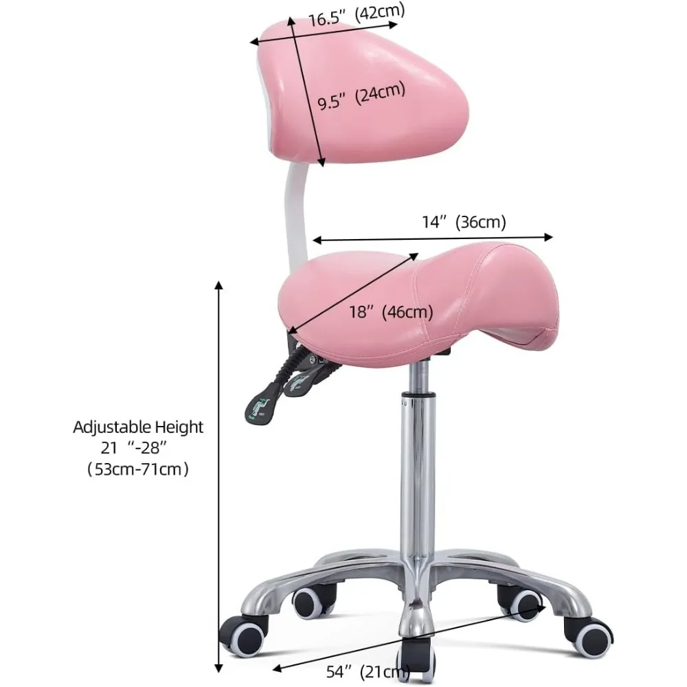 Saddle Stool Rolling Chair with Back Support,Esthetician Tattoo Dental Lash Chairs for Eyelash Tech Massage ,Salon furniture