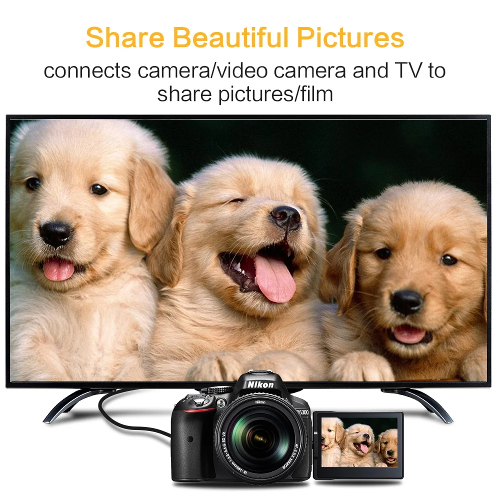 Mini câble HDMI vers câble HD 1080p, adaptateur 3D haute vitesse, prise plaquée or pour caméra, moniteur, budgétaire TV, 1m, 1.5m, 2m, 3m, 5m