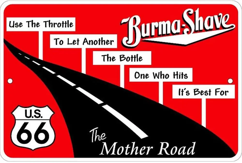 Signs 4 Fun Decorative Parking Sign | 66 Burma Shave | 8” x 12” | Embossed Aluminum Sign | Made in the USA | SPSBS sign sig sign