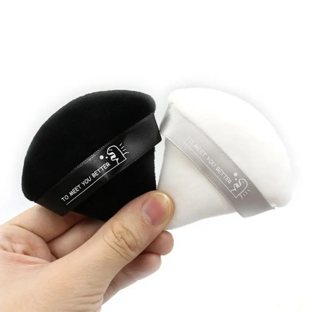 1/2 Pcs Lightweight Soft Cotton Washable Triangle Velvet Powder Puff Mini Face Makeup sponge Makeup Puffs Face Powder Puff