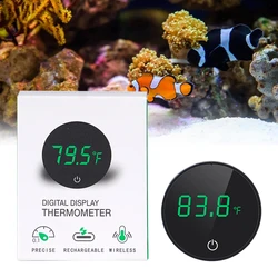 Aquarium Thermometer LCD Digital External Thermometer Charging Type-C Fish Tank Mini Thermometer High Precision Measure