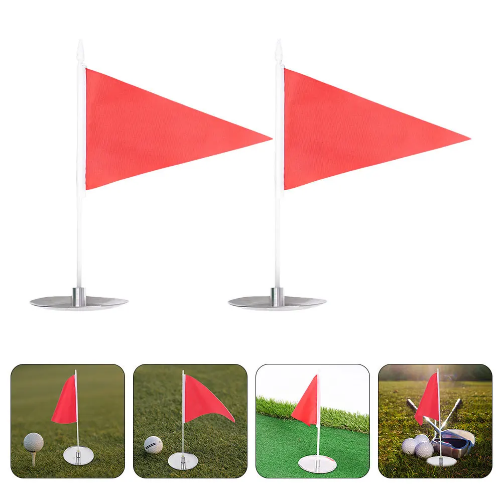

2Sets Golf Hole Cup and Flag Putting Practice Aid Lightweight Portable Training Tool Home Office Gym Use Putting Cup