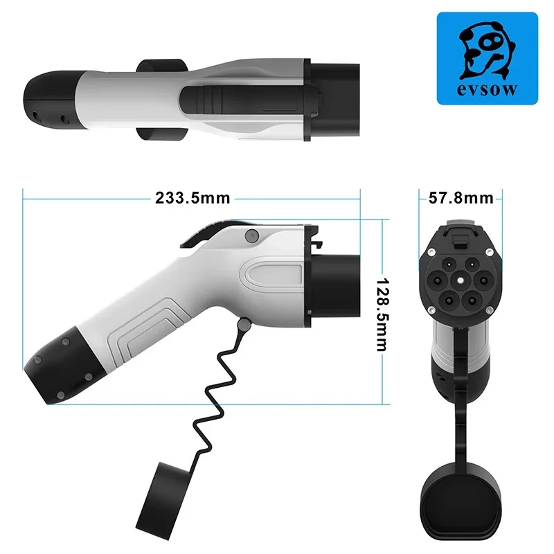 evsow GBT Charging Plug 22KW 32A 3 Phase EV Charger Adapter For GBT Electric Car Charger Plug EV Charger Plug For Vehicle Device