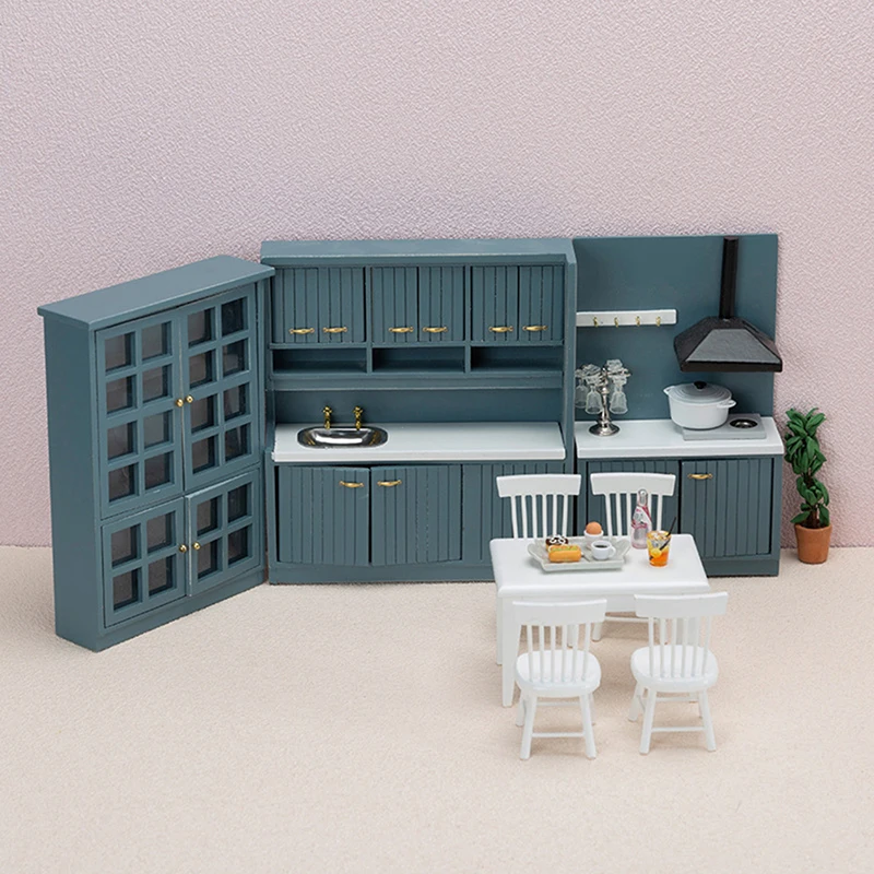 1 pc/set 1:12 casa de bonecas em miniatura móveis de cozinha de madeira armário bancada balcão casa de bonecas conjunto de cozinha acessórios crianças brinquedo