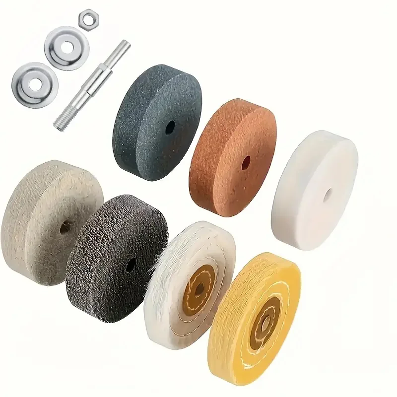 

8Pcs 3-inch grinding and polishing wheels for mini table mills - ideal for sharpening, rust removal, and polishing tools