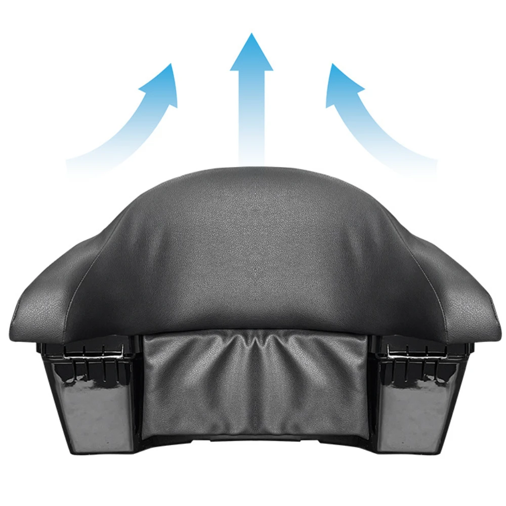Motorcycle Storage Box With Storage Two Full-Face Helmets With Racks And Soft Backrest Suitable Rear-Mounted Vehicles With Racks