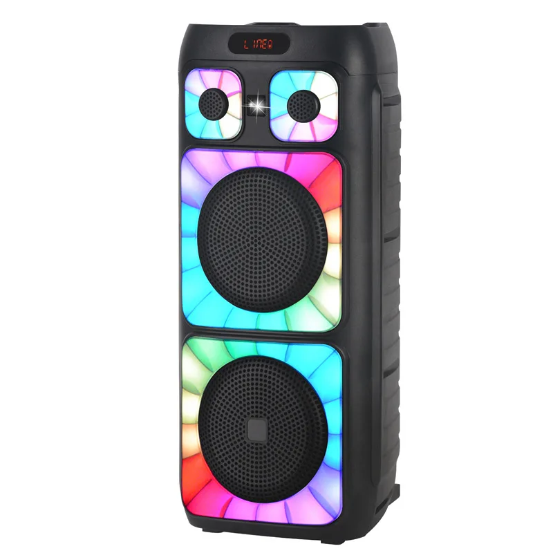 NDR Portable 8inch RGB Light Audio System Heavy Bass KTV Music Home Theater Speaker With BT Power Source Battery