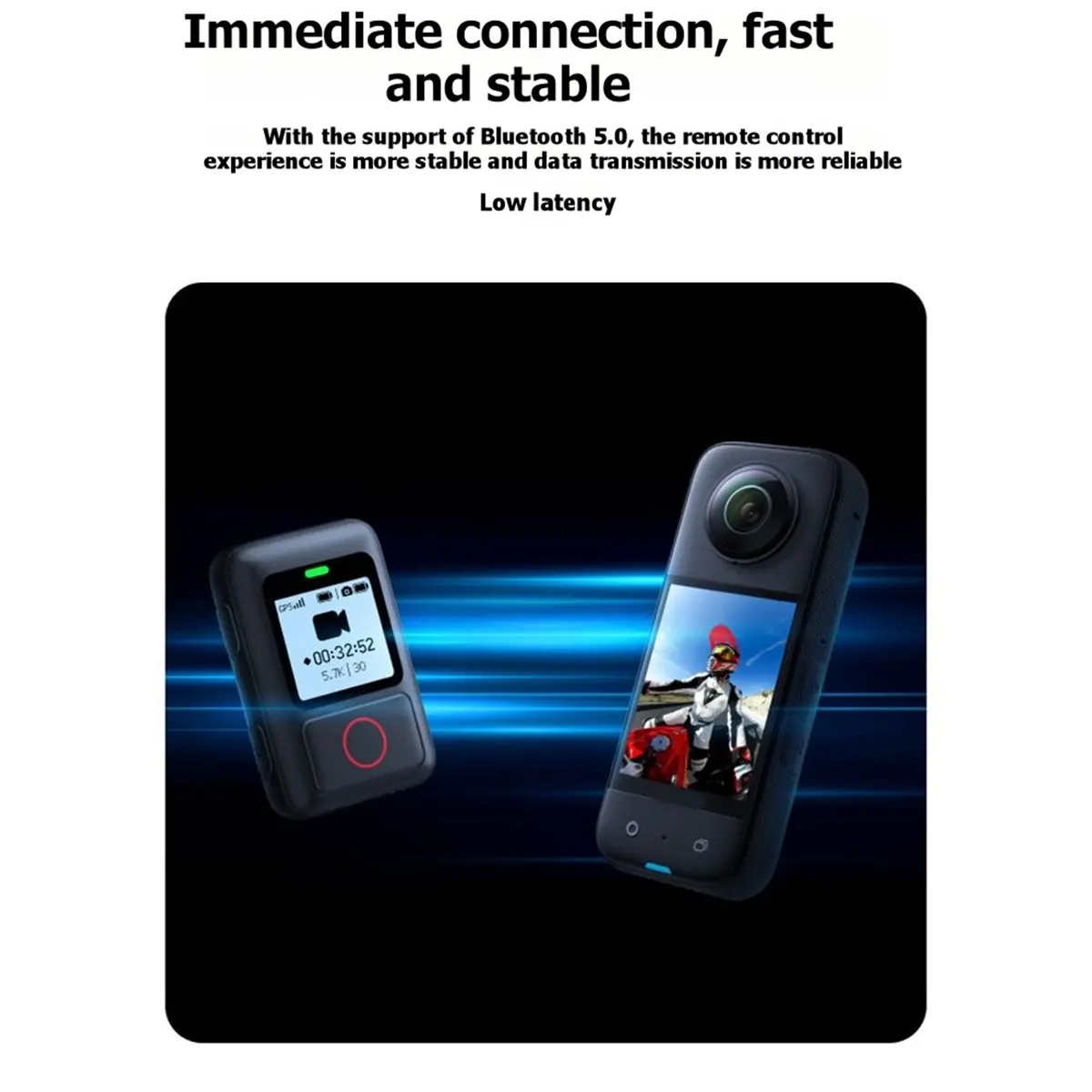 DT75BG For X3/X4/X5 GPS Waterproof Smart Remote Bluetooth 5.0 20m Control Range IPX8 Waterproof Real-Time Tracking