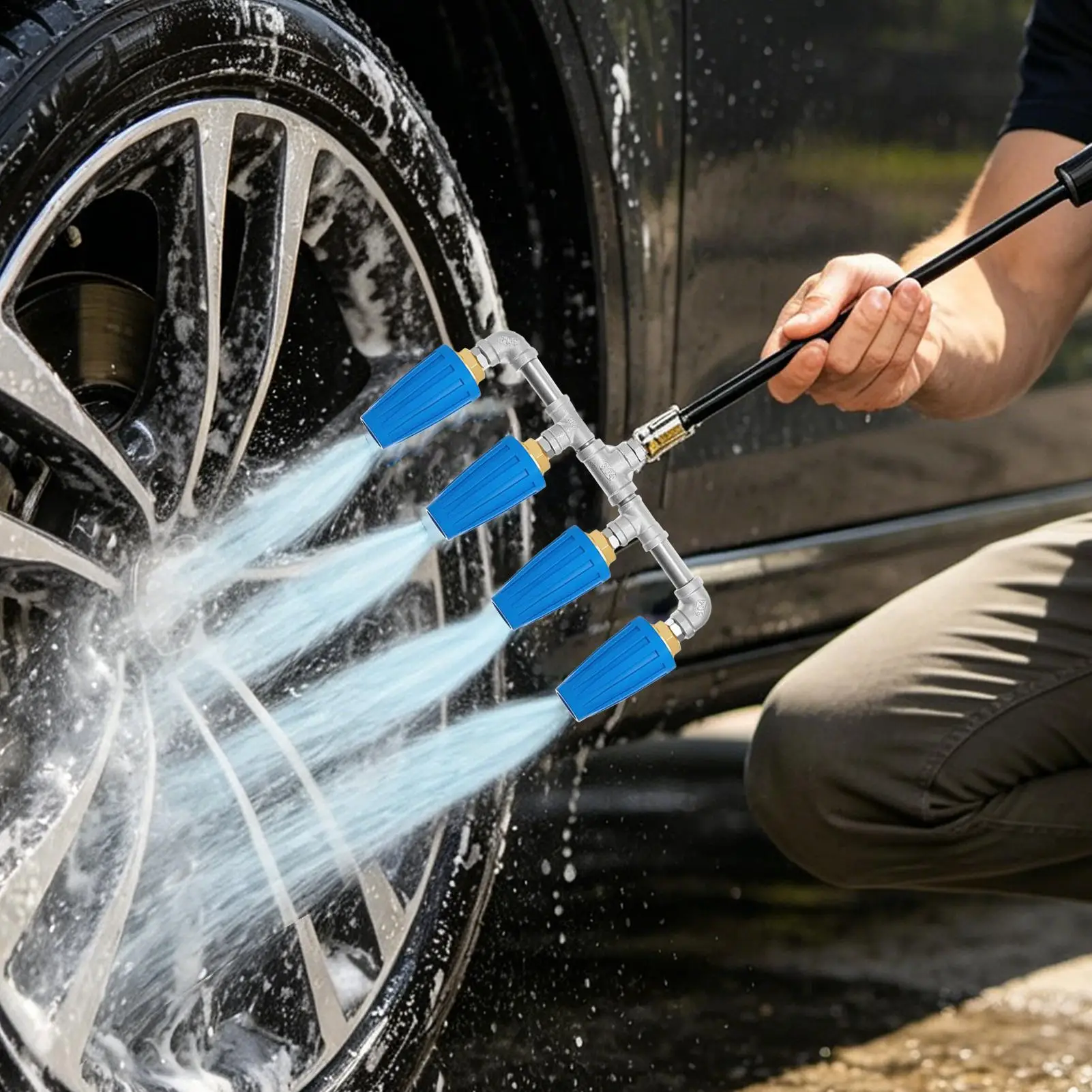 

Насадка для мойки высокого давления из нержавеющей стали, распылитель воды, быстросъемное соединение, насадка для садового шланга для мойки автомобилей, полива и садоводства