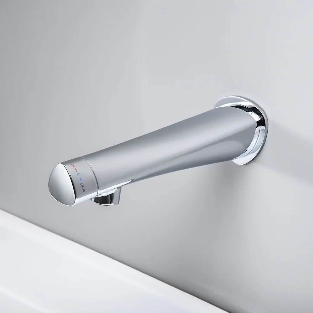 Brass Wall Mount Faucet for Bathroom Concealed Installation Basin Sink Cold And Hot Water Tap for Home Outdoor Use
