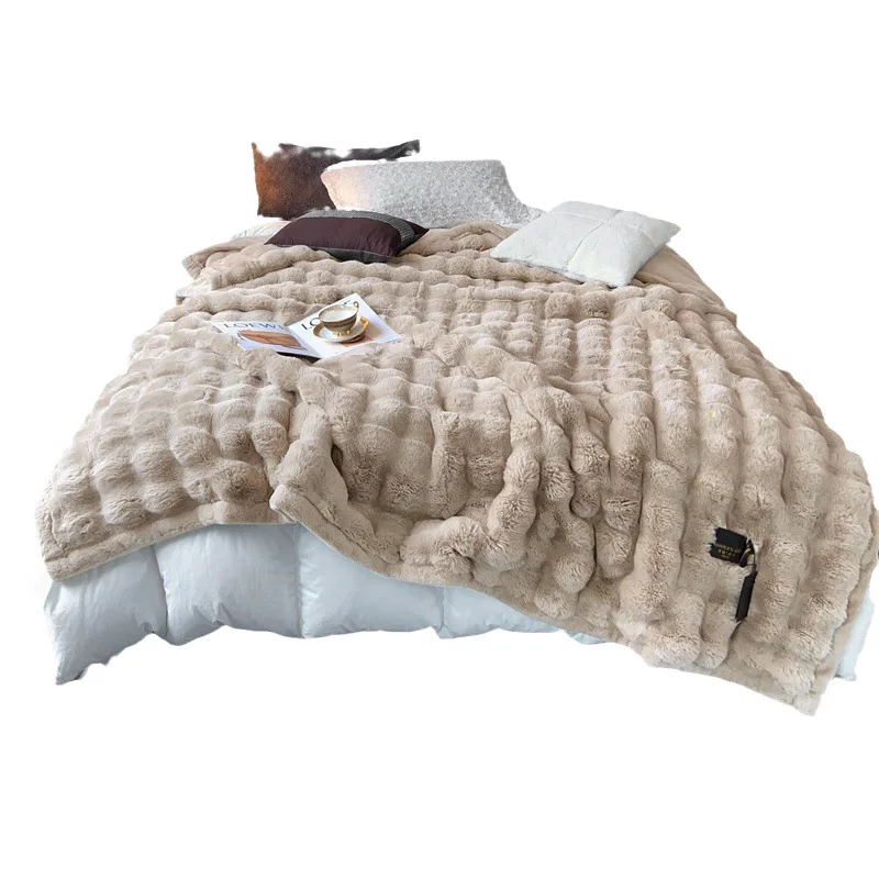 

Imitation rabbit fur, fur blanket, double, blanket, autumn and winter, warm