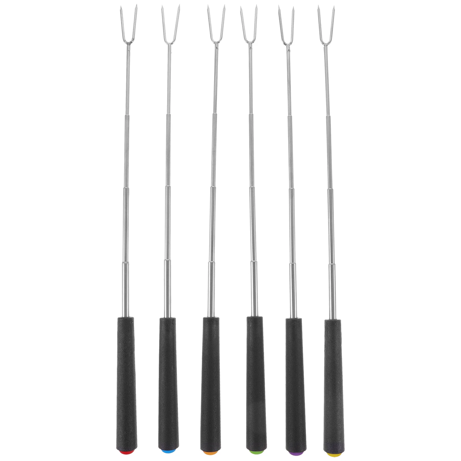 

6 Pcs Barbecue Fork Camping Toaster Forks Steak Skewers Sticks Bbq Marshmallow Roasting Stainless Steel